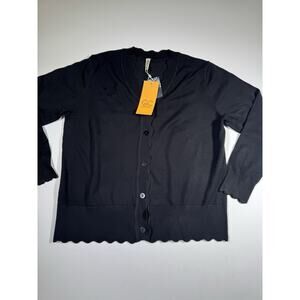 GRECERELLE Women L Long Sleeve V-Neck Button Down Cardigan Knit Shrugs Sweater L